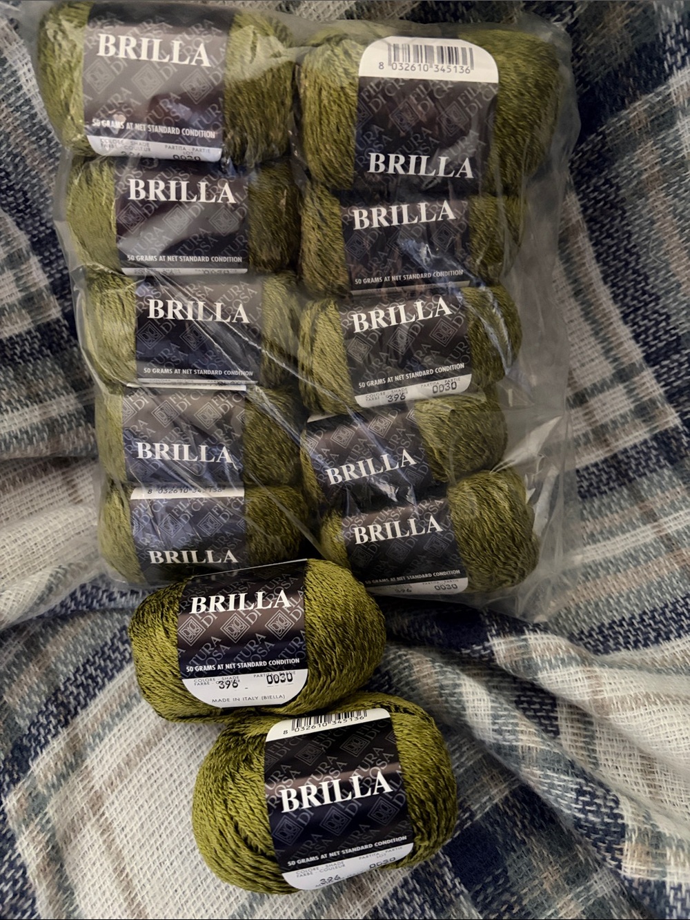 12 skeins of Filatura di Crosa "Brilla" Cotton viscose blend luxury yarn